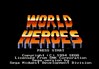 World Heroes (Japan) Title Screen